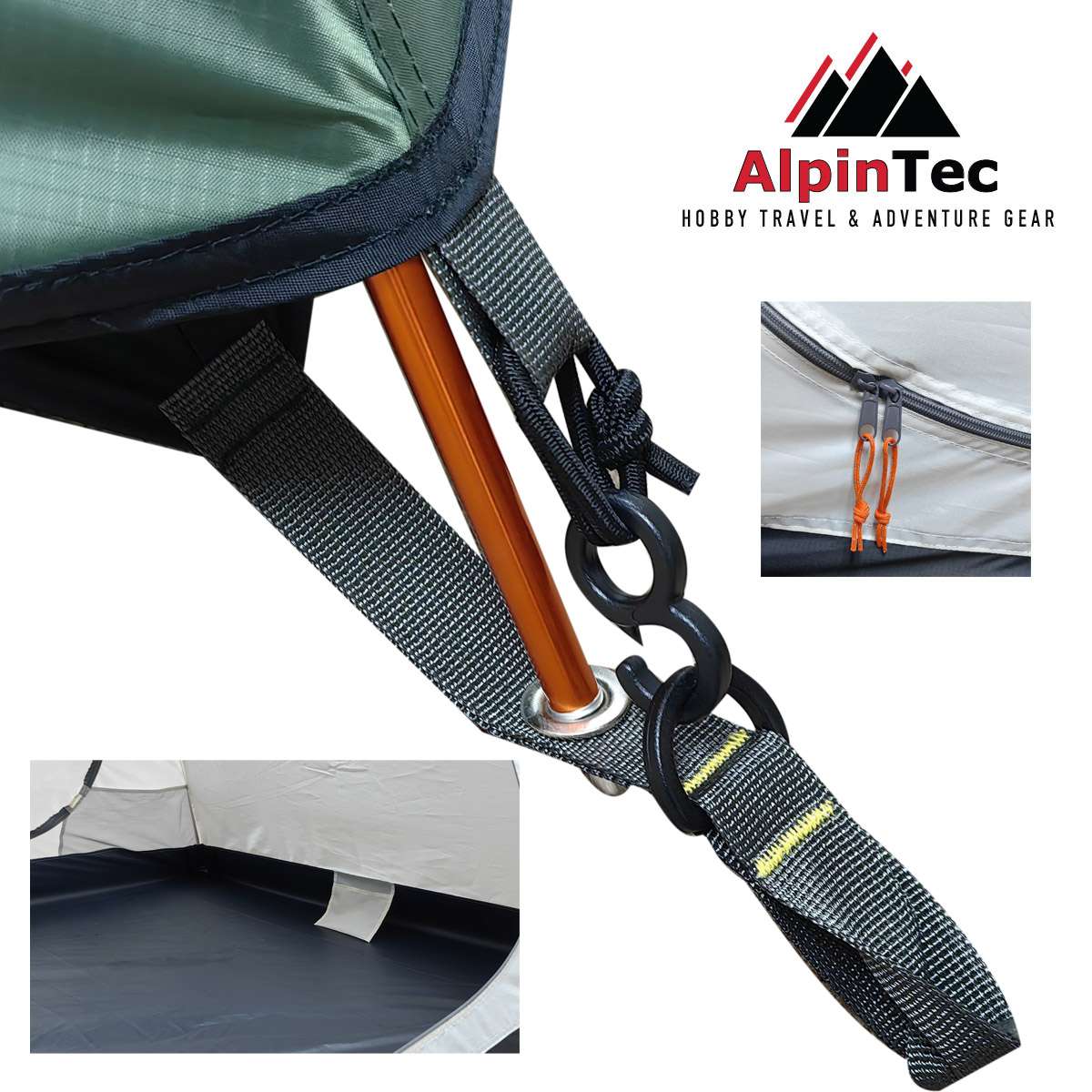 AlpinPro Olympus 2 Χειμερινή Σκηνή Camping Igloo Χακί για 2 Άτομα 16002DG