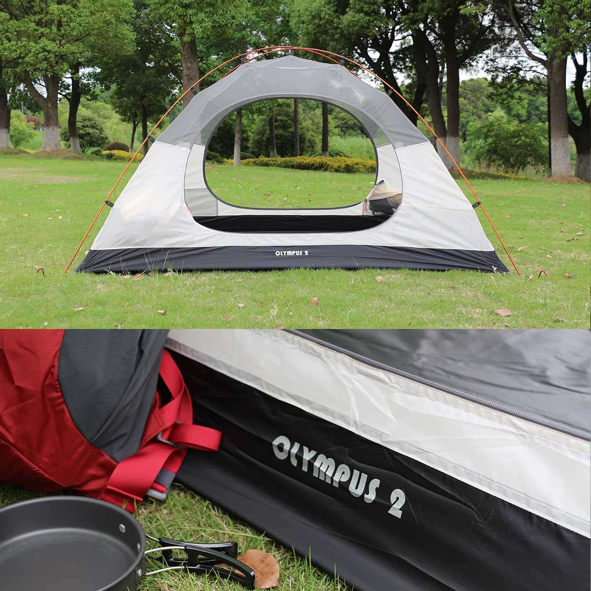 AlpinPro Olympus 2 Χειμερινή Σκηνή Camping Igloo Χακί για 2 Άτομα 16002DG