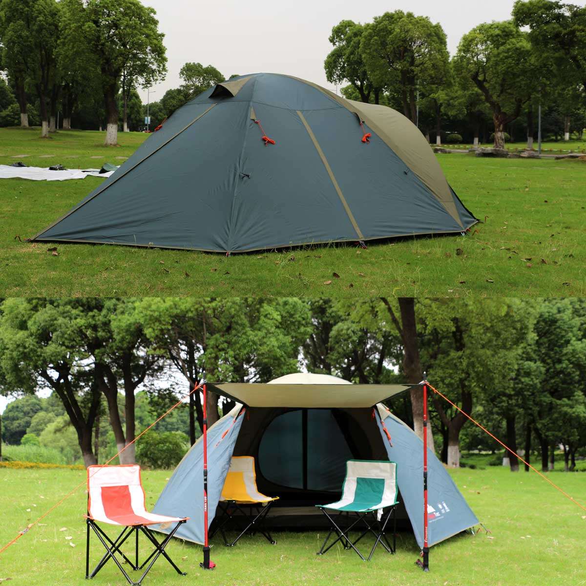 AlpinPro Earth 4 Χειμερινή Σκηνή Camping Igloo Πράσινη για 4 Άτομα 16004SND