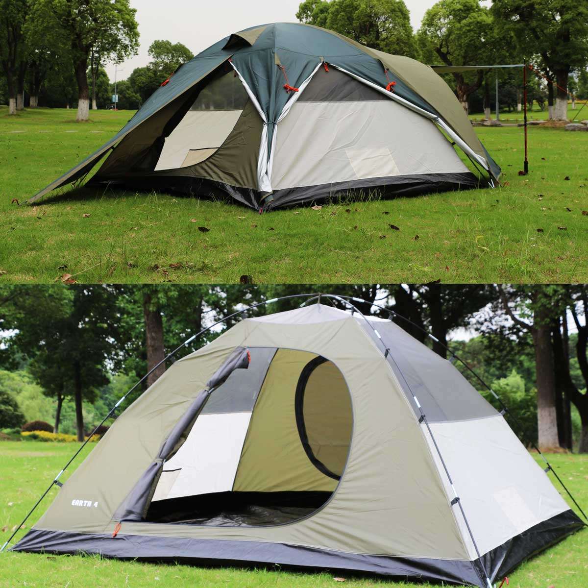 AlpinPro Earth 4 Χειμερινή Σκηνή Camping Igloo Πράσινη για 4 Άτομα 16004SND