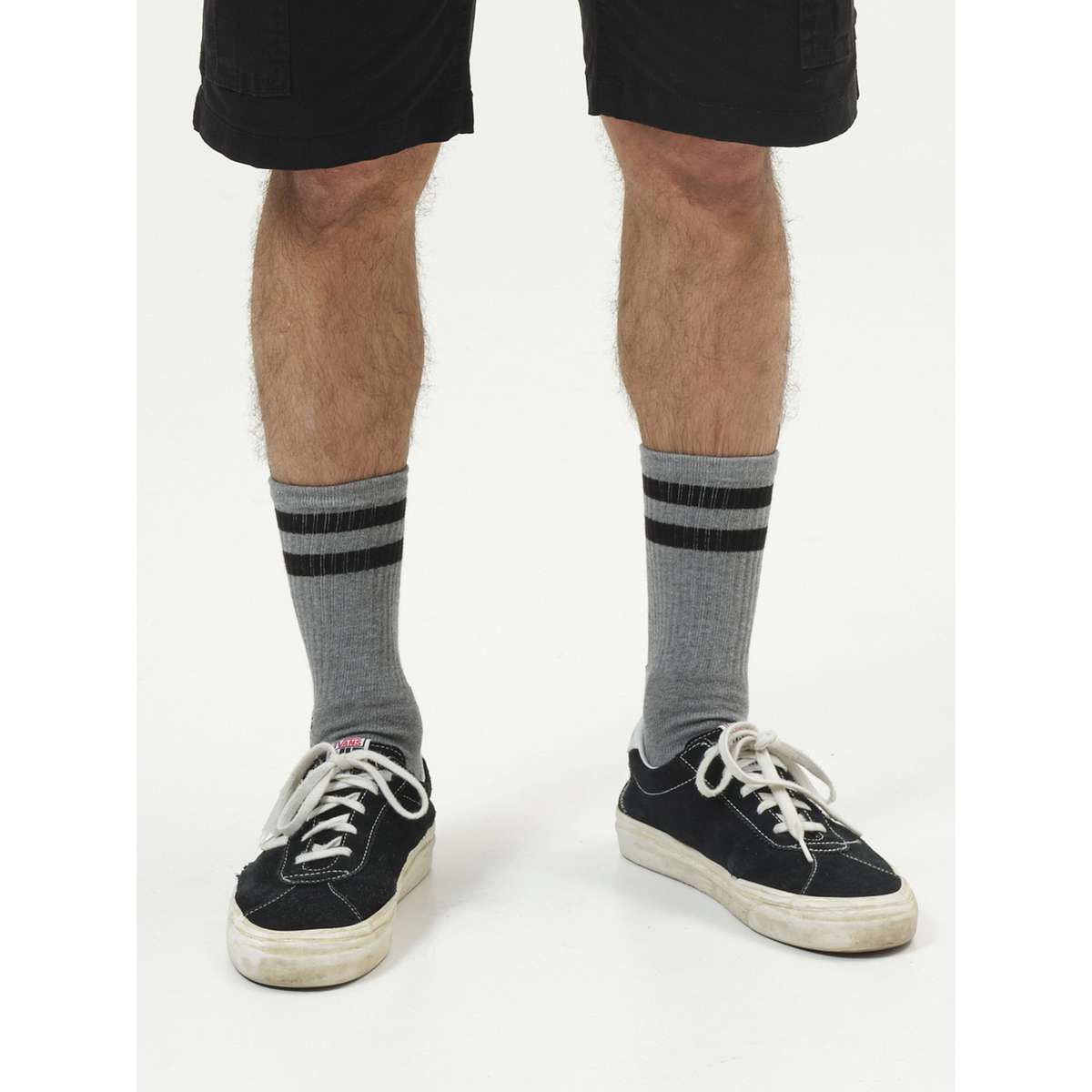 Basehit Ριγέ Ανδρικές Κάλτσες Γκρι 1-PACK 202.BU08.10 GREY ML/BLACK - Γκρι - 43-46