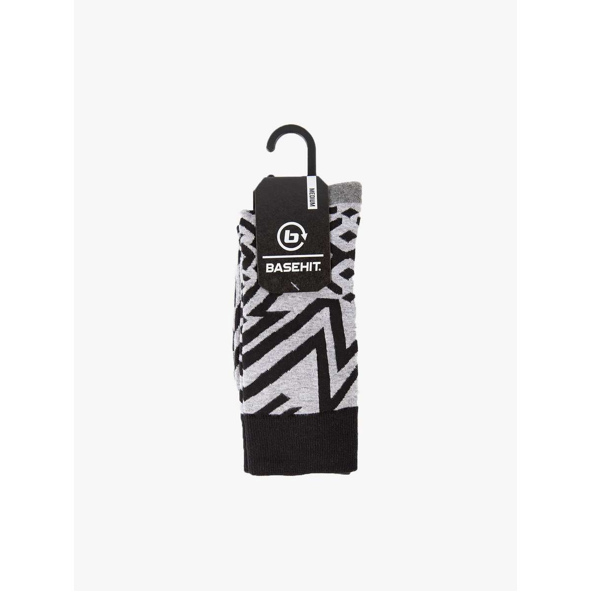 Basehit Ανδρικές Κάλτσες Με Σχέδια Γκρι 1-PACK 202.BU08.21-PR1005-GREY-ML-BLACK