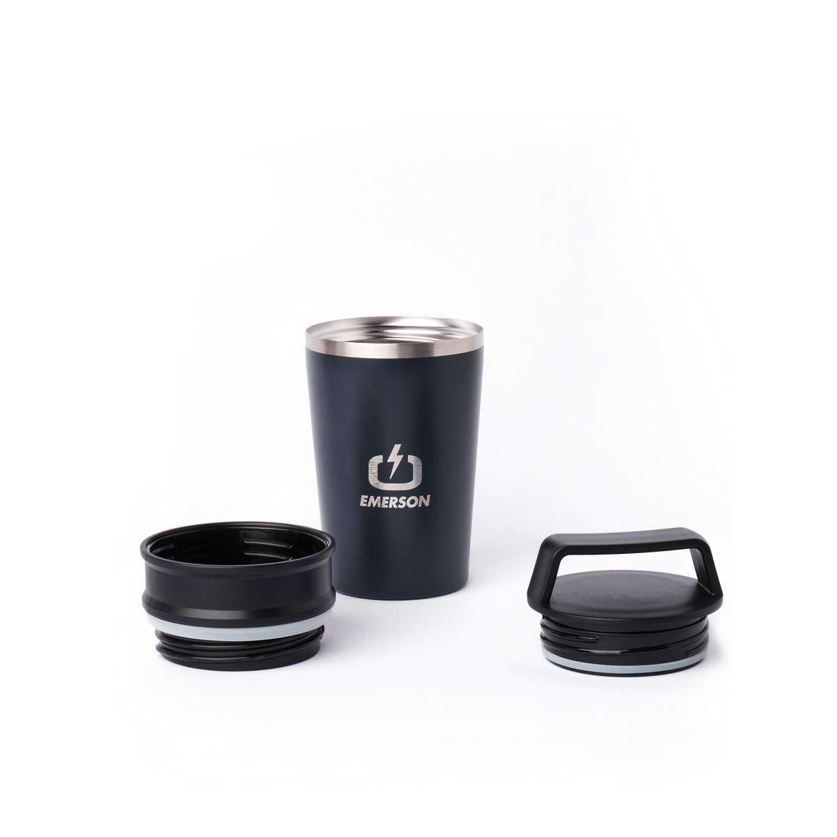 Emerson Ανακυκλώσιμο Ποτήρι Θερμός Ανοξείδωτο BPA Free 300ml Blue Black