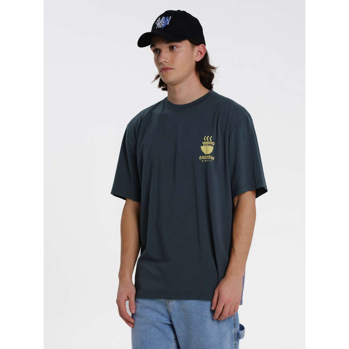 EMERSON ΄΄RAMEN CLUB΄΄ MEN΄S REGULAR FIT COTTON T-SHIRT 261.EM33.23-TEAL BLUE - Μπλε - XXL