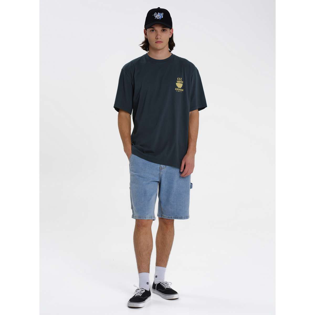 EMERSON ΄΄RAMEN CLUB΄΄ MEN΄S REGULAR FIT COTTON T-SHIRT 261.EM33.23-TEAL BLUE - Μπλε - XXL