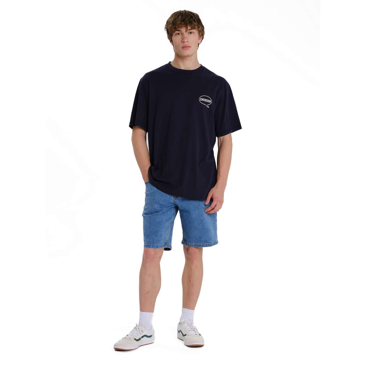 EMERSON MEN’S COTTON STRETCH DENIM SHORTS 261.EM45.109-BLUE