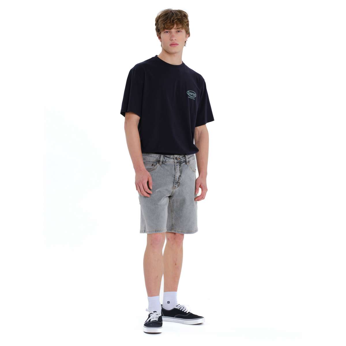 EMERSON MEN’S COTTON STRETCH DENIM SHORTS 261.EM45.209-LIGHT-GREY