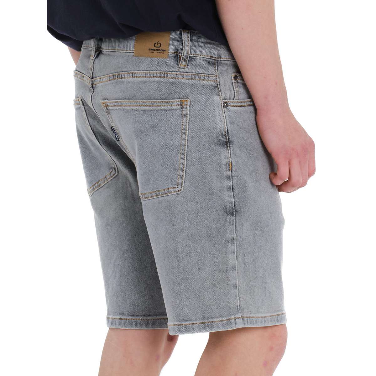 EMERSON MEN’S COTTON STRETCH DENIM SHORTS 261.EM45.209-LIGHT-GREY
