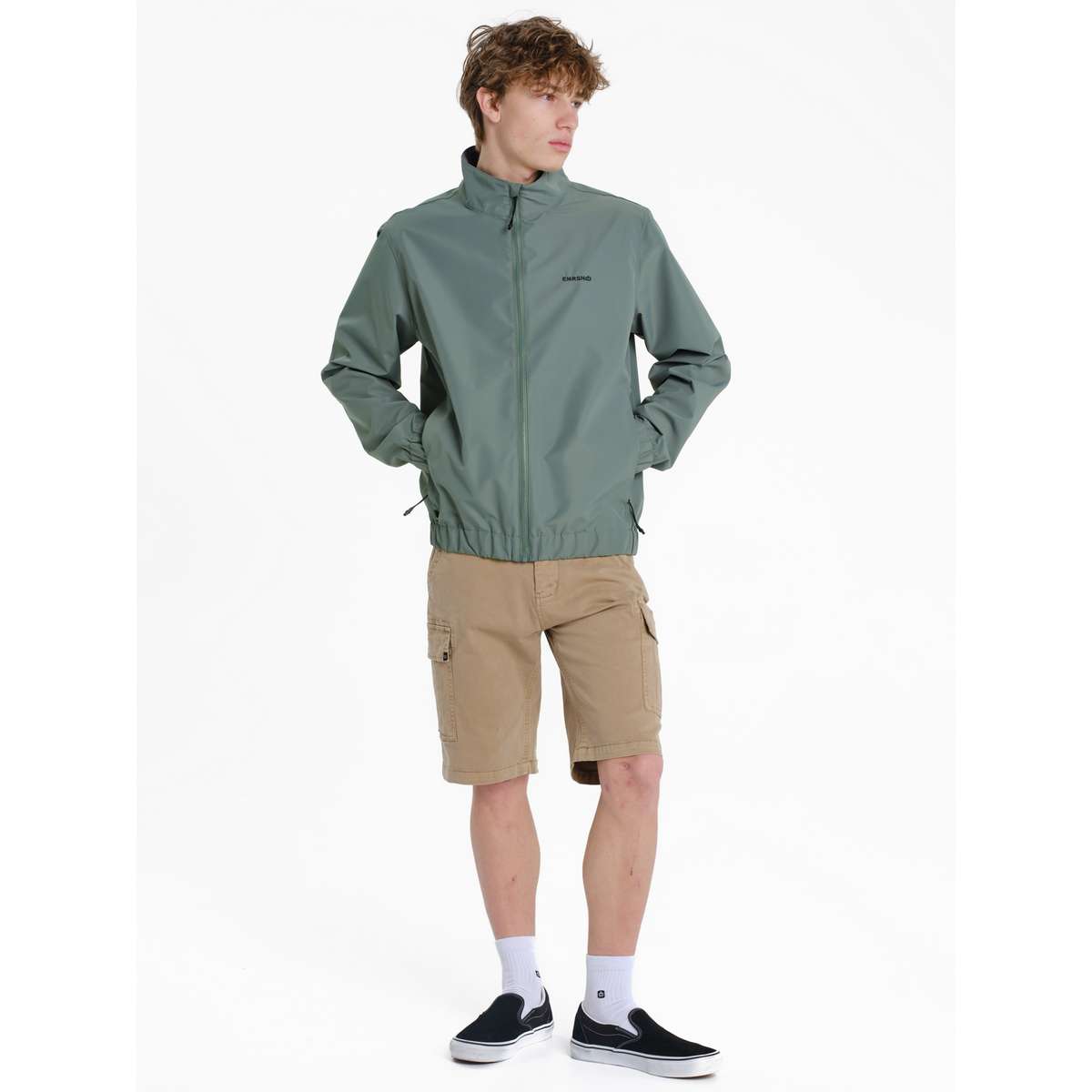 EMERSON MEN’S REGULAR FIT POLYESTER LIGHTWEIGHT BOMBER JACKET PINE