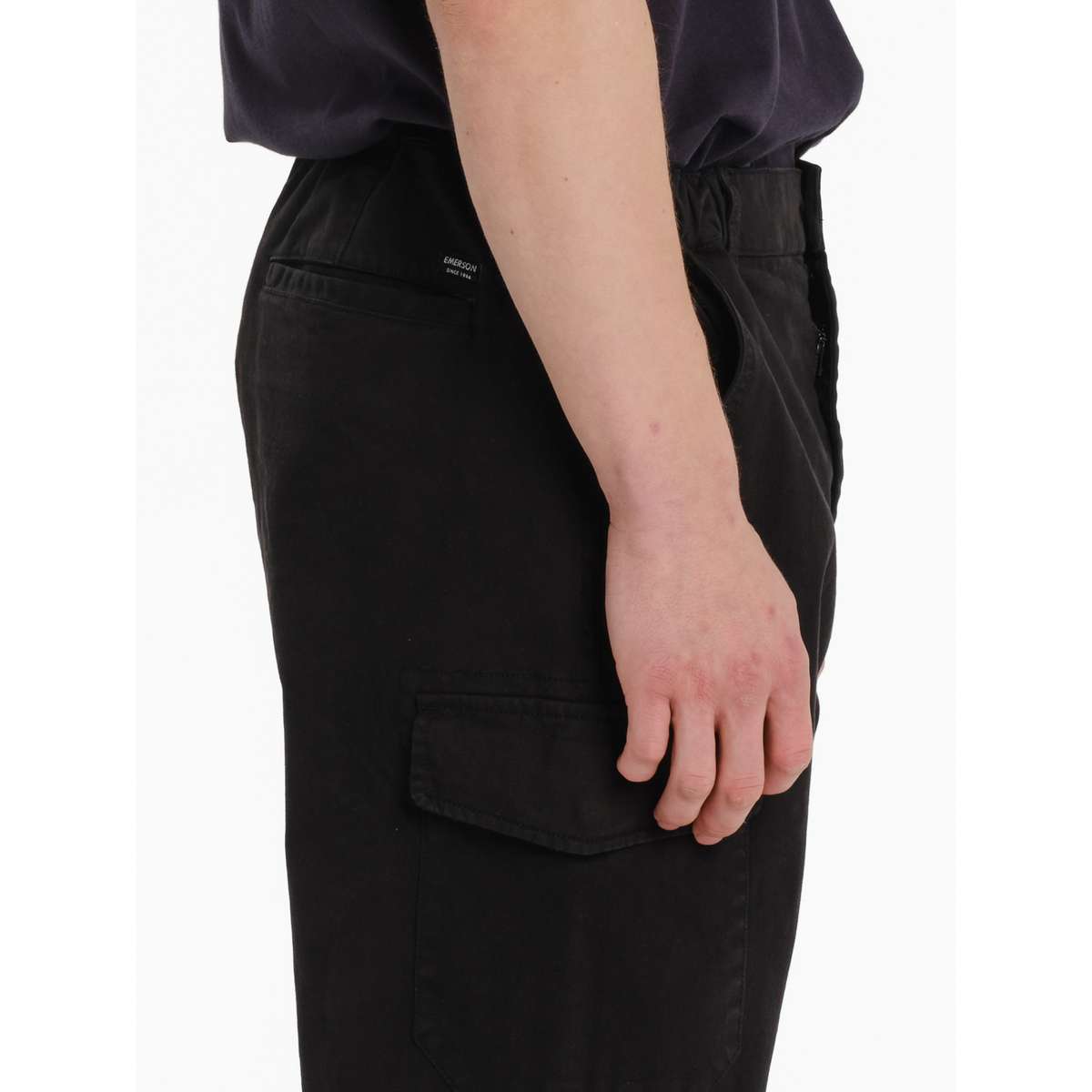 Emerson Ανδρικό Παντελόνι Cargo Regular Fit Cotton Ελαστικό Μαύρο