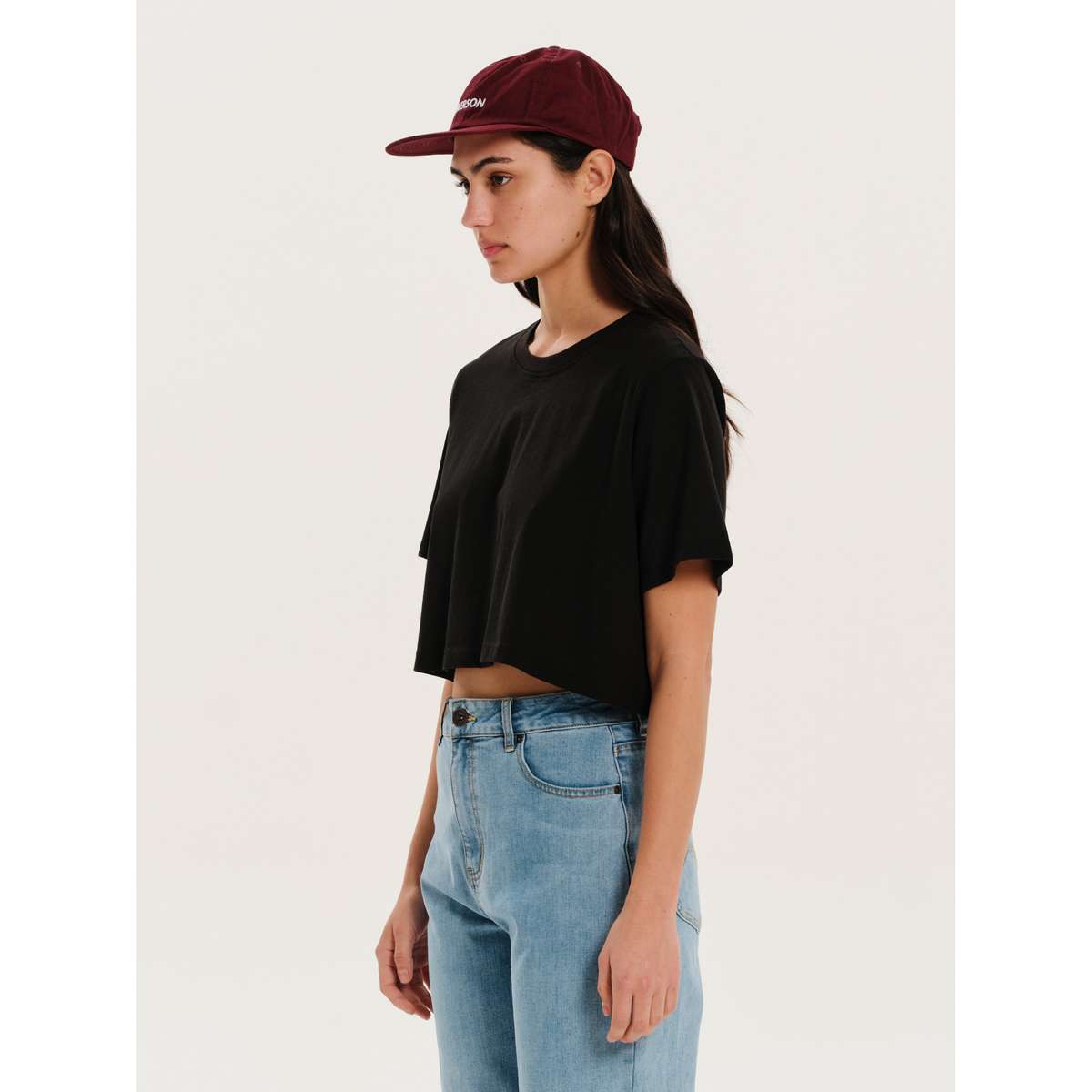 EMERSON ΜΟΝΟΧΡΩΜΟ ΓΥΝΑΙΚΕΙΟ CROP KONTOMANIKO T-SHIRT 251.EW33.108-BLACK