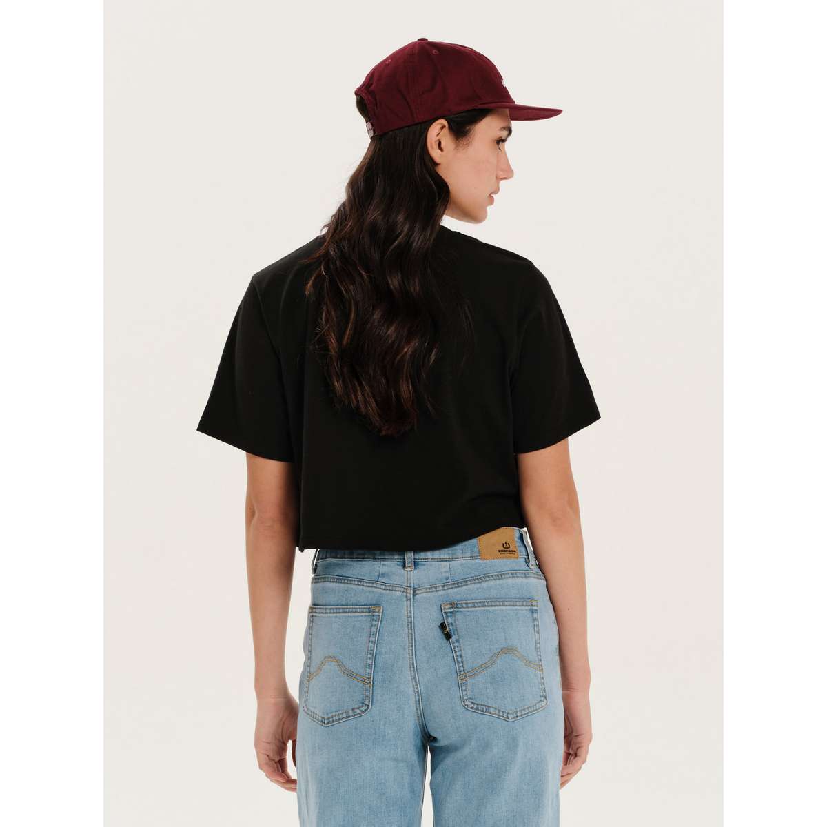 EMERSON ΜΟΝΟΧΡΩΜΟ ΓΥΝΑΙΚΕΙΟ CROP KONTOMANIKO T-SHIRT 251.EW33.108-BLACK