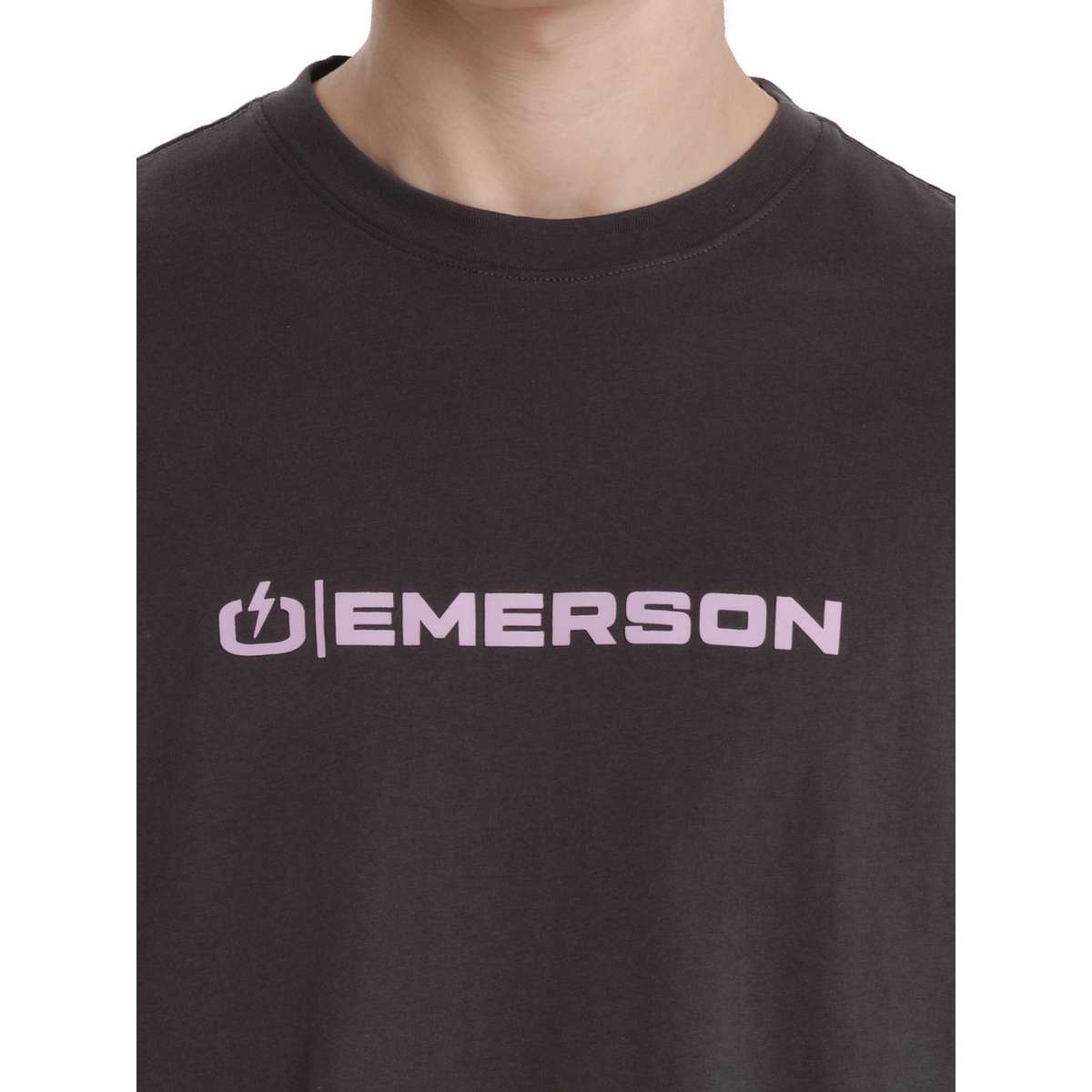 EMERSON LOGO ΑΝΔΡΙΚΟ ΚΟΝΤΟΜΑΝΙΚΟ T-SHIRT COTTON CHARCOAL - Γκρι - XL