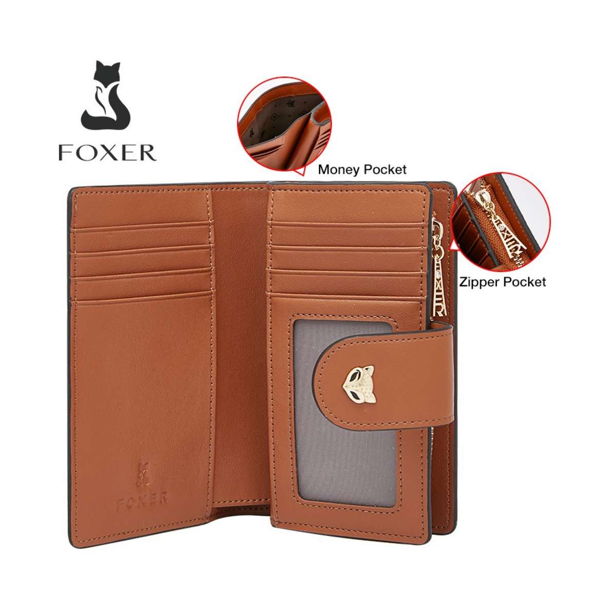Foxer Μικρό Γυναικείο Πορτοφόλι Καφέ 230046F