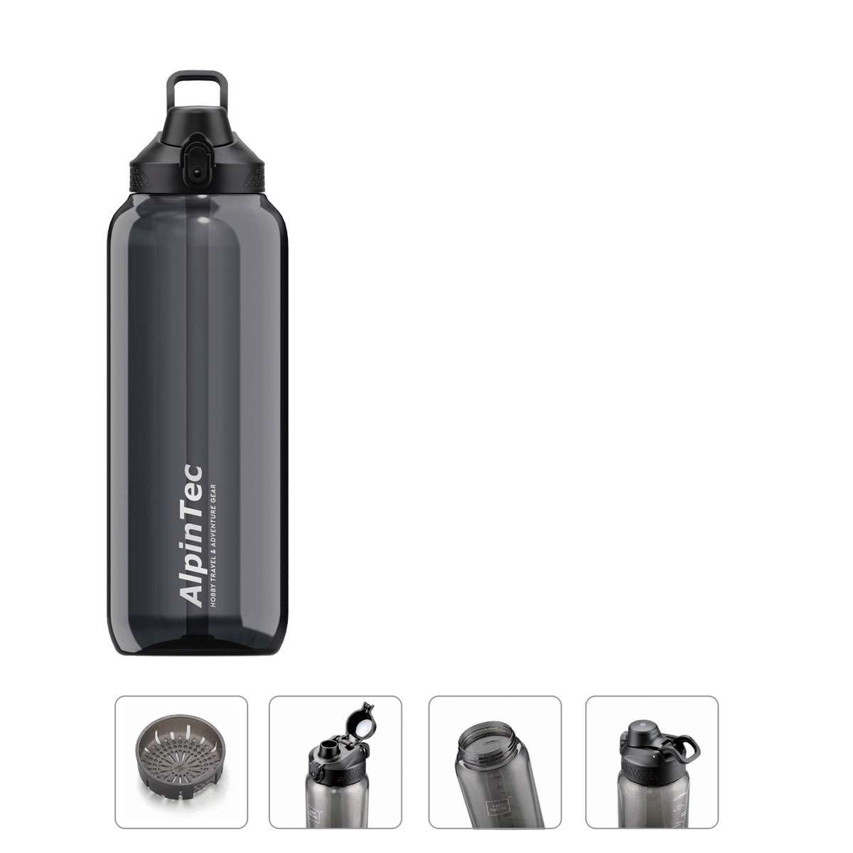 Alpin AlpinTec Αθλητικό Παγούρι Πλαστικό 1500ml Μαύρο E-1500BL