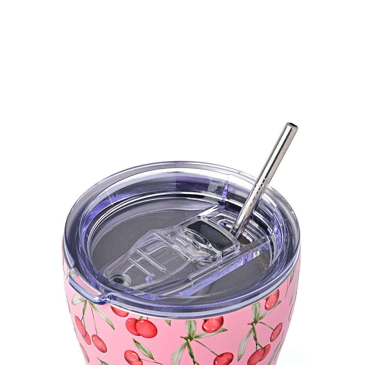 Estia Coffee Mug Save The Aegean Θερμός Ανοξείδωτο BPA Free 350ml Cherry Rose με Καλαμάκι