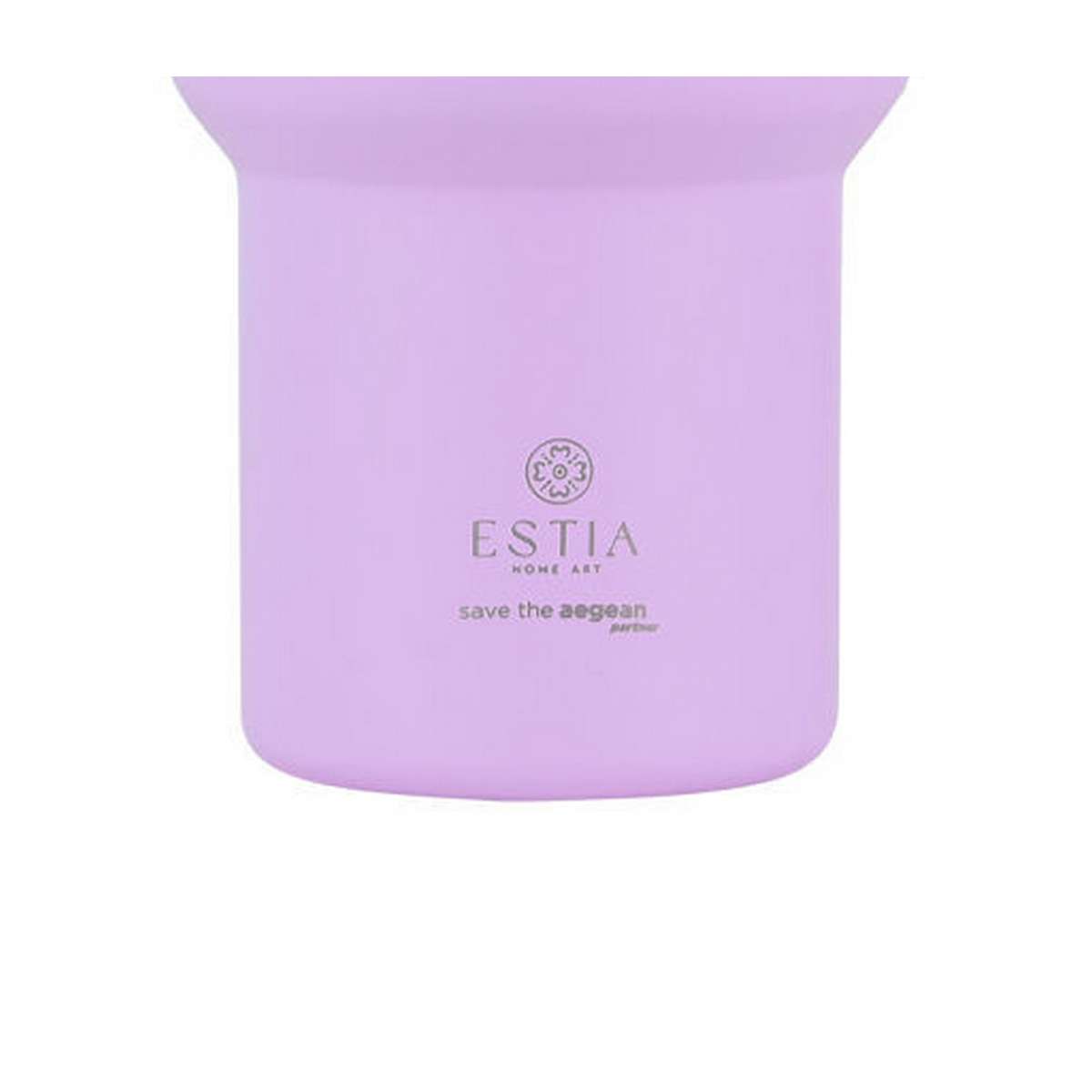 Estia Straw Tumbler XL Save the Aegean Handled Tumbler Θερμός Ανοξείδωτο BPA Free 900ml Lavender Purple