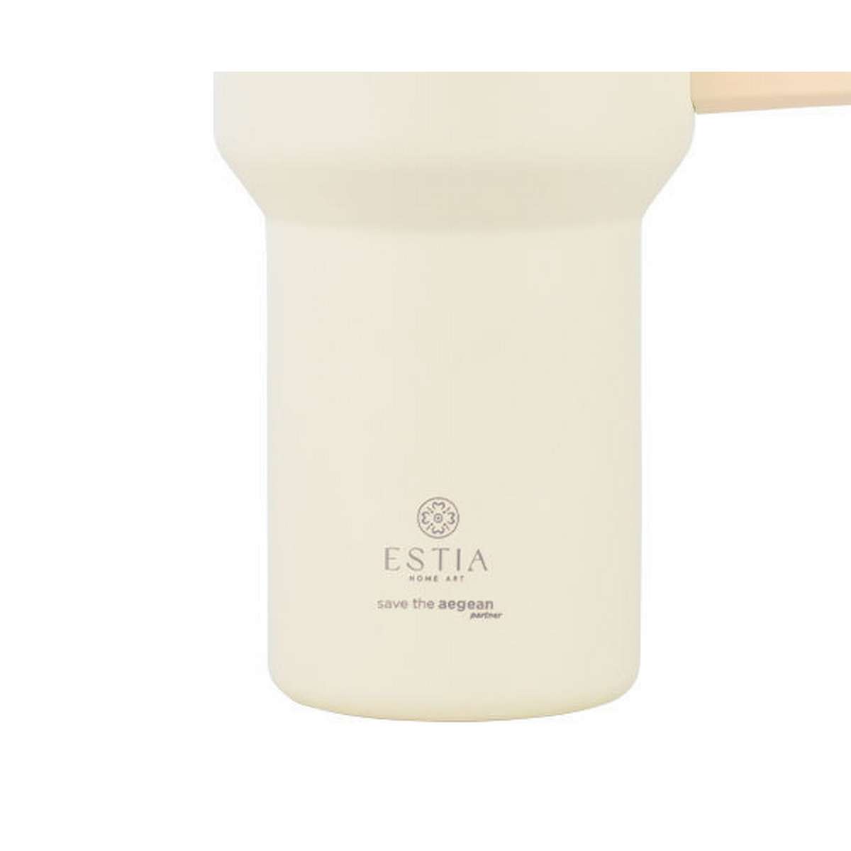 Estia Straw Tumbler XL Handled Tumbler Θερμός Ανοξείδωτο BPA Free 1.2lt Lily White