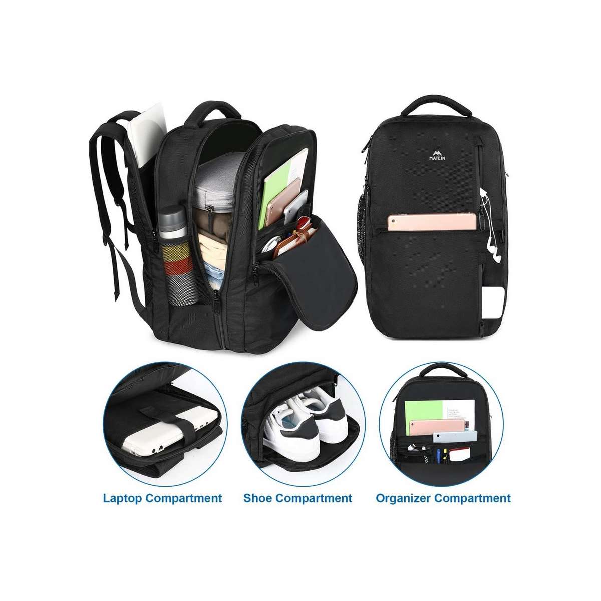 Matein Backpack Αδιάβροχο 40lt Μαύρο 1197 