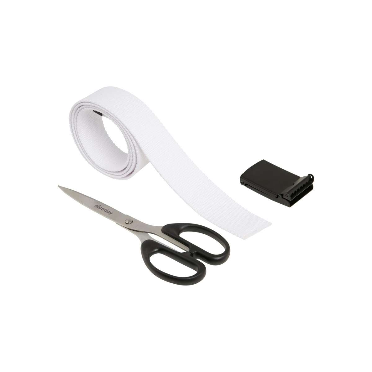 URBAN CLASSICS UNISEX CANVAS BELTS TB305 WHITE/BLACK