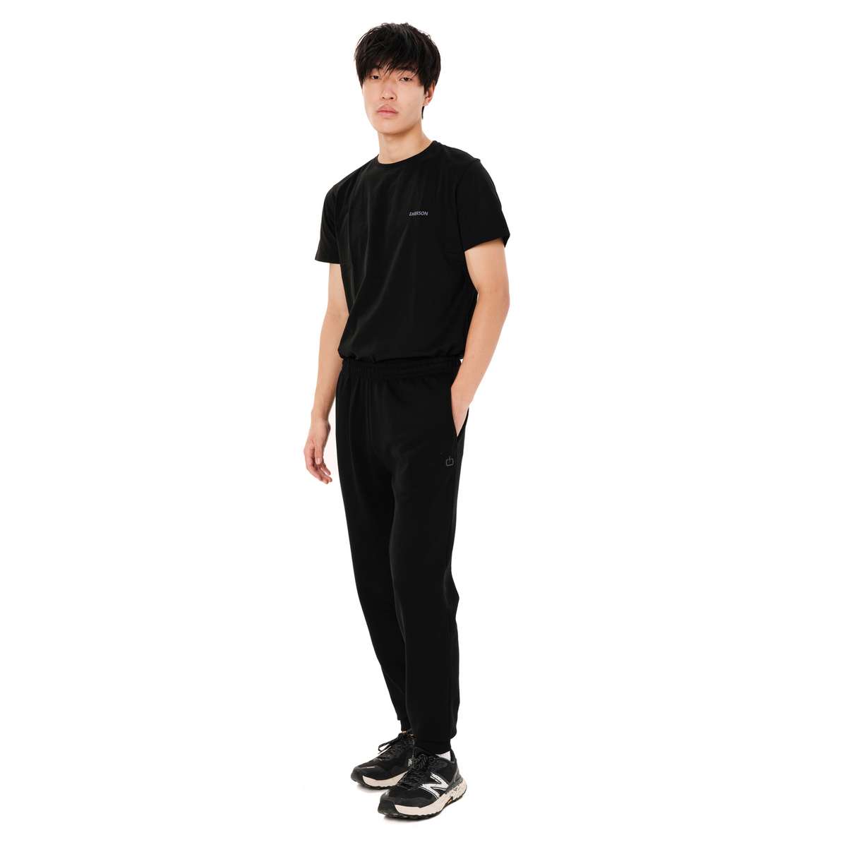 EMERSON MEN’S REGULAR FIT COTTON SWEAT PANTS 262.EM25.65 BLACK