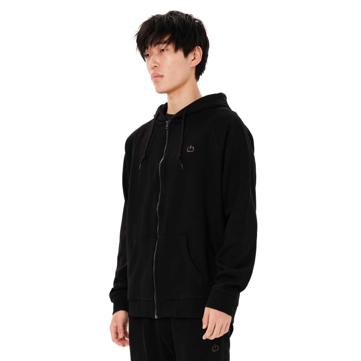 EMERSON MEN’S REGULAR FIT COTTON FULL ZIP HOODIE 262.EM21.89 BLACK