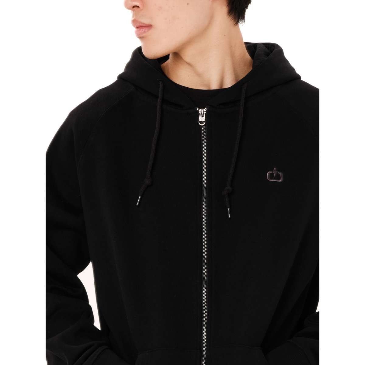 EMERSON MEN’S REGULAR FIT COTTON FULL ZIP HOODIE 262.EM21.89 BLACK
