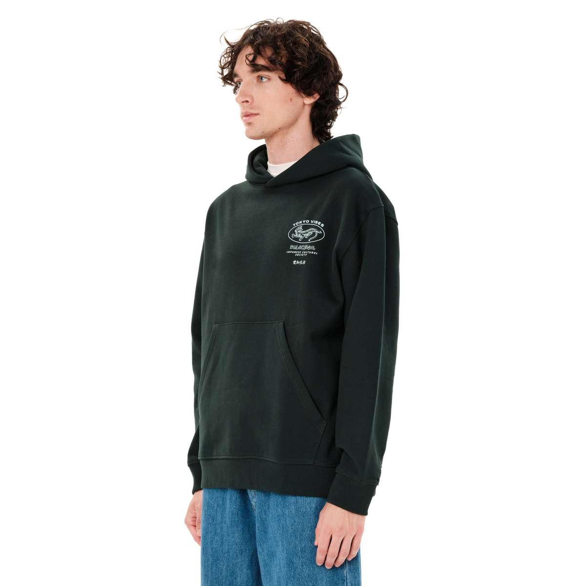 EMERSON ΄΄TOKYO VIBES΄΄ MENS REGULAR FIT COTTON SWEATSHIRT HOODIE FOREST TEAL