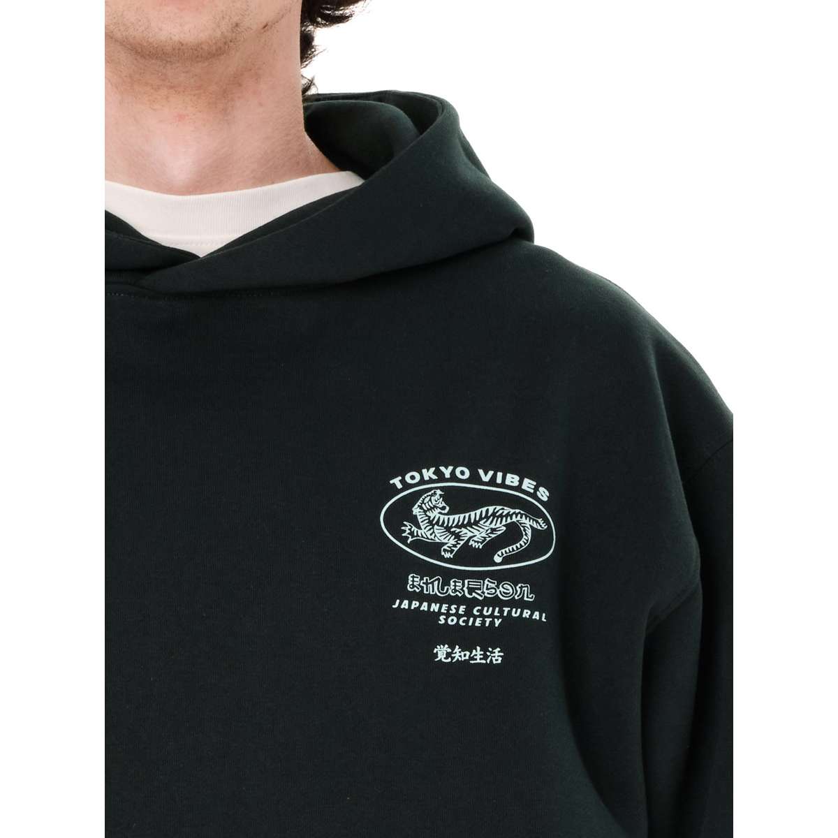 EMERSON ΄΄TOKYO VIBES΄΄ MENS REGULAR FIT COTTON SWEATSHIRT HOODIE FOREST TEAL