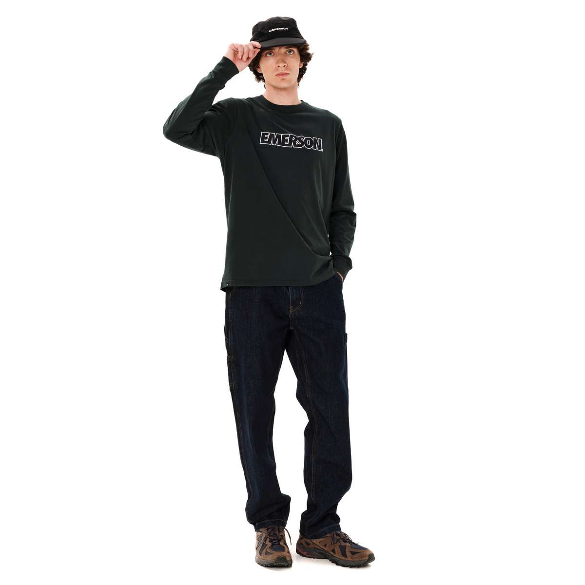 EMERSON MEN’S REGULAR FIT COTTON LONG SLEEVE TEE FOREST TEAL