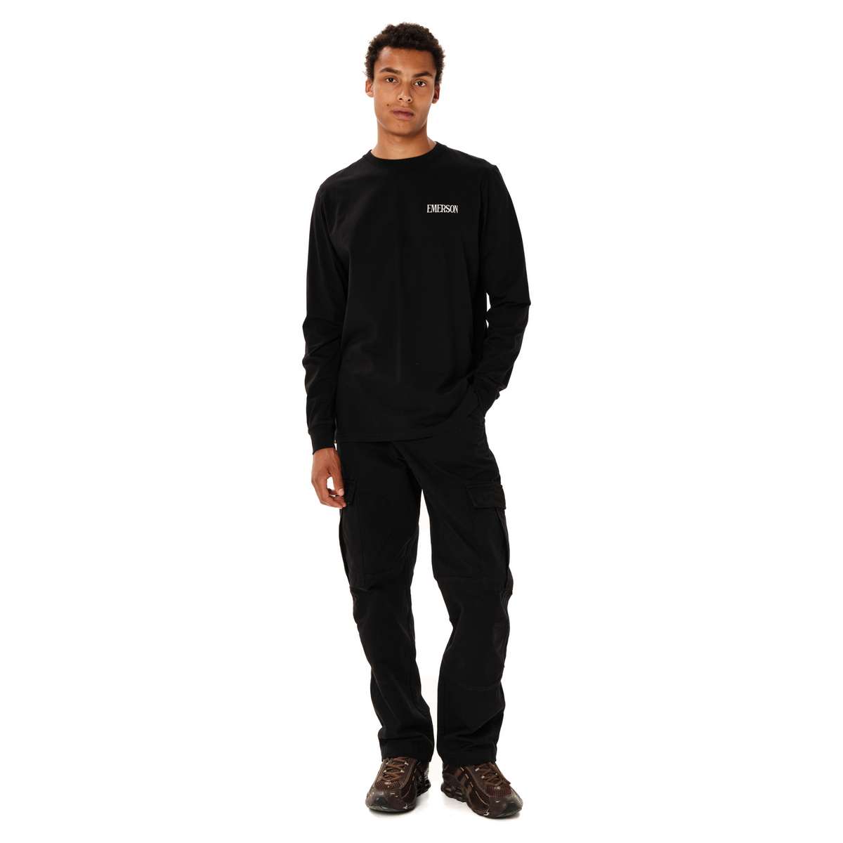 EMERSON ΄΄RESPONSIBLE LIVING΄΄ MEN’S REGULAR FIT COTTON LONG SLEEVE TEE BLACK - Μαύρο - M