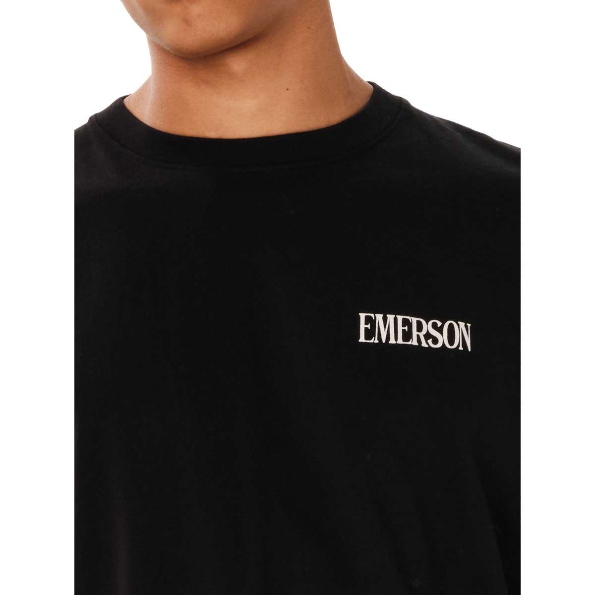 EMERSON ΄΄RESPONSIBLE LIVING΄΄ MEN’S REGULAR FIT COTTON LONG SLEEVE TEE BLACK - Μαύρο - M