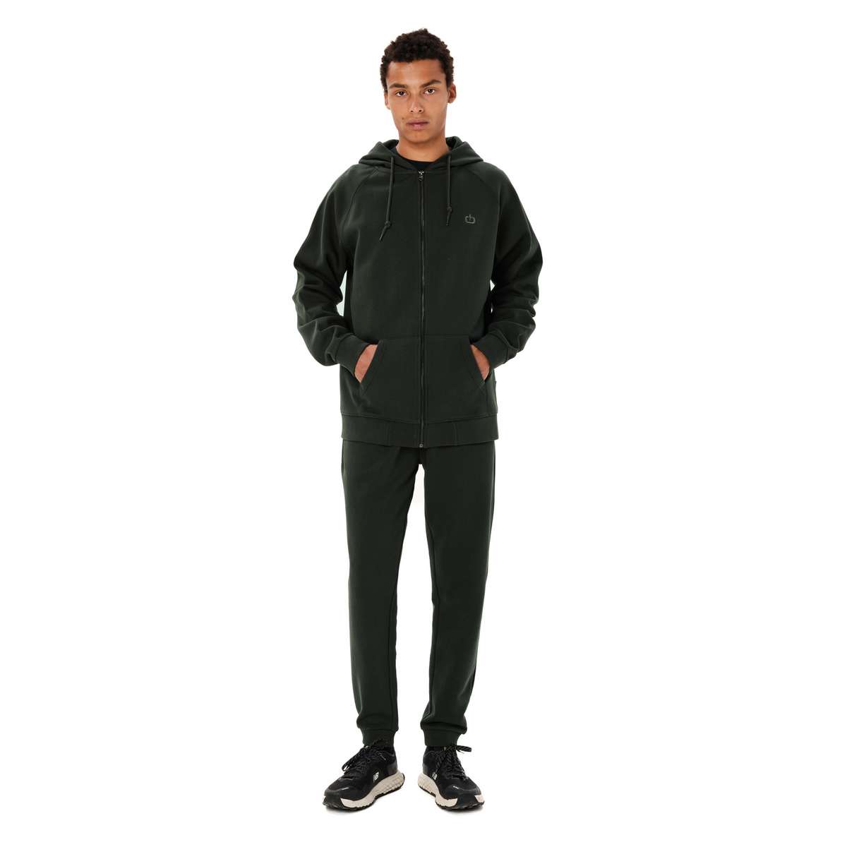 EMERSON MEN’S REGULAR FIT COTTON FULL ZIP HOODIE FOREST GREEN