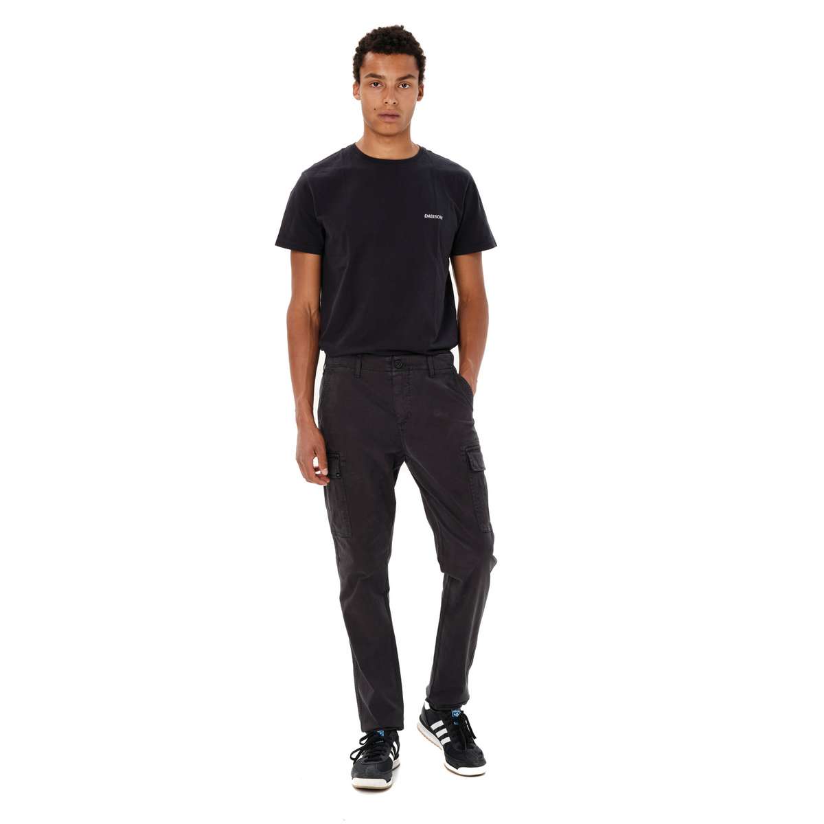 EMERSON MEN’S REGULAR FIT COTTON CARGO PANTS EBONY