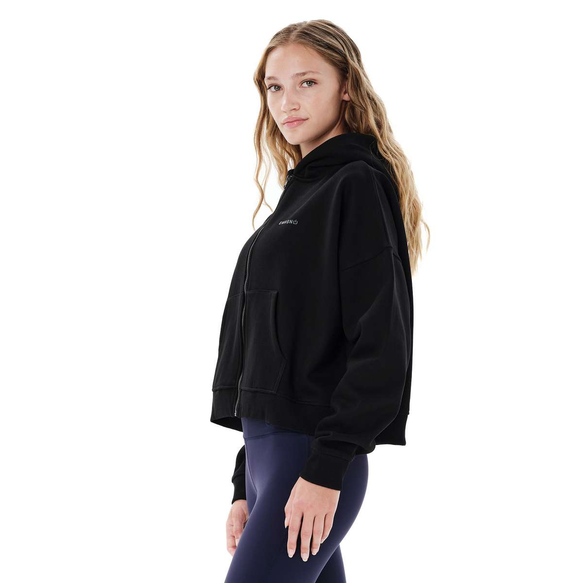 EMERSON ΓΥΝΑΙΚΕΙΟ CROP ΦΟΥΤΕΡ ΜΕ ΦΕΡΜΟΥΑΡ ΚΑΙ ΚΟΥΚΟΥΛΑ BLACK - Μαύρο - L