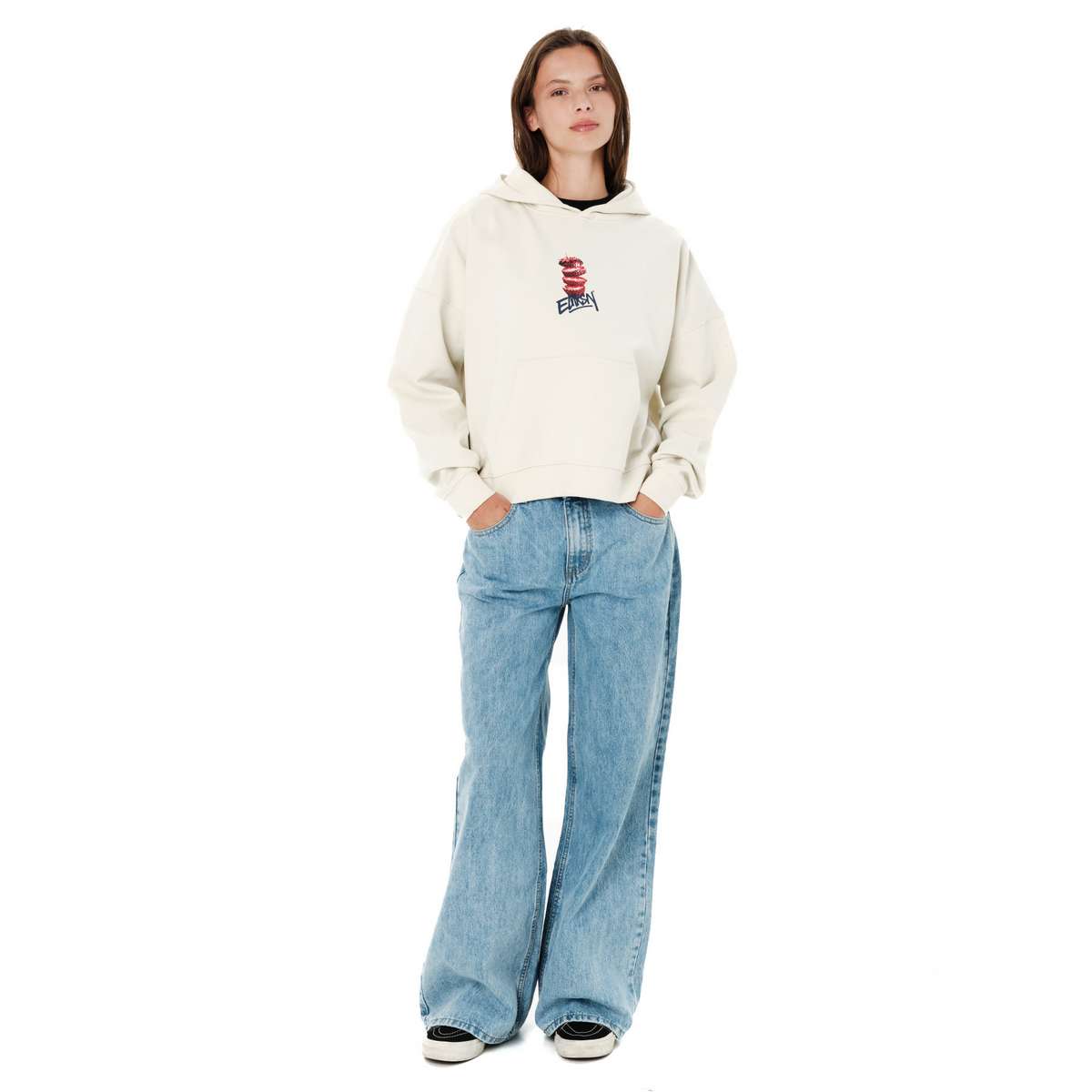 EMRSN STRAWBERRY ΓΥΝΑΙΚΕΙΟ CROP ΦΟΥΤΕΡ ΜΕ ΚΟΥΚΟΥΛΑ CLAY WHITE