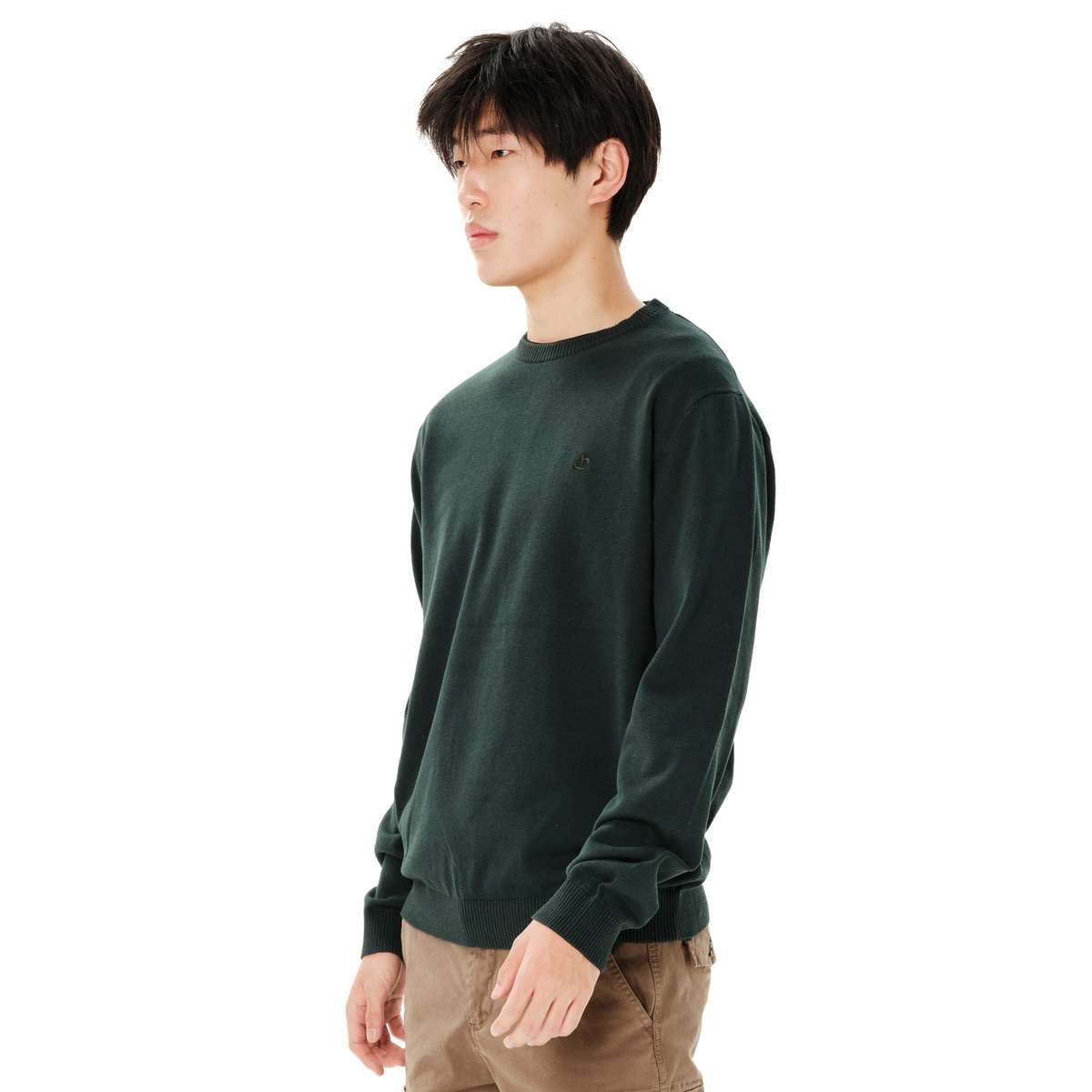 EMERSON MEN’S REGULAR FIT COTTON ΠΛΕΚΤΟ ΠΟΥΛΟΒΕΡ DARK GREEN