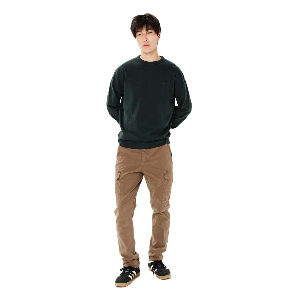 EMERSON MEN’S REGULAR FIT COTTON ΠΛΕΚΤΟ ΠΟΥΛΟΒΕΡ DARK GREEN