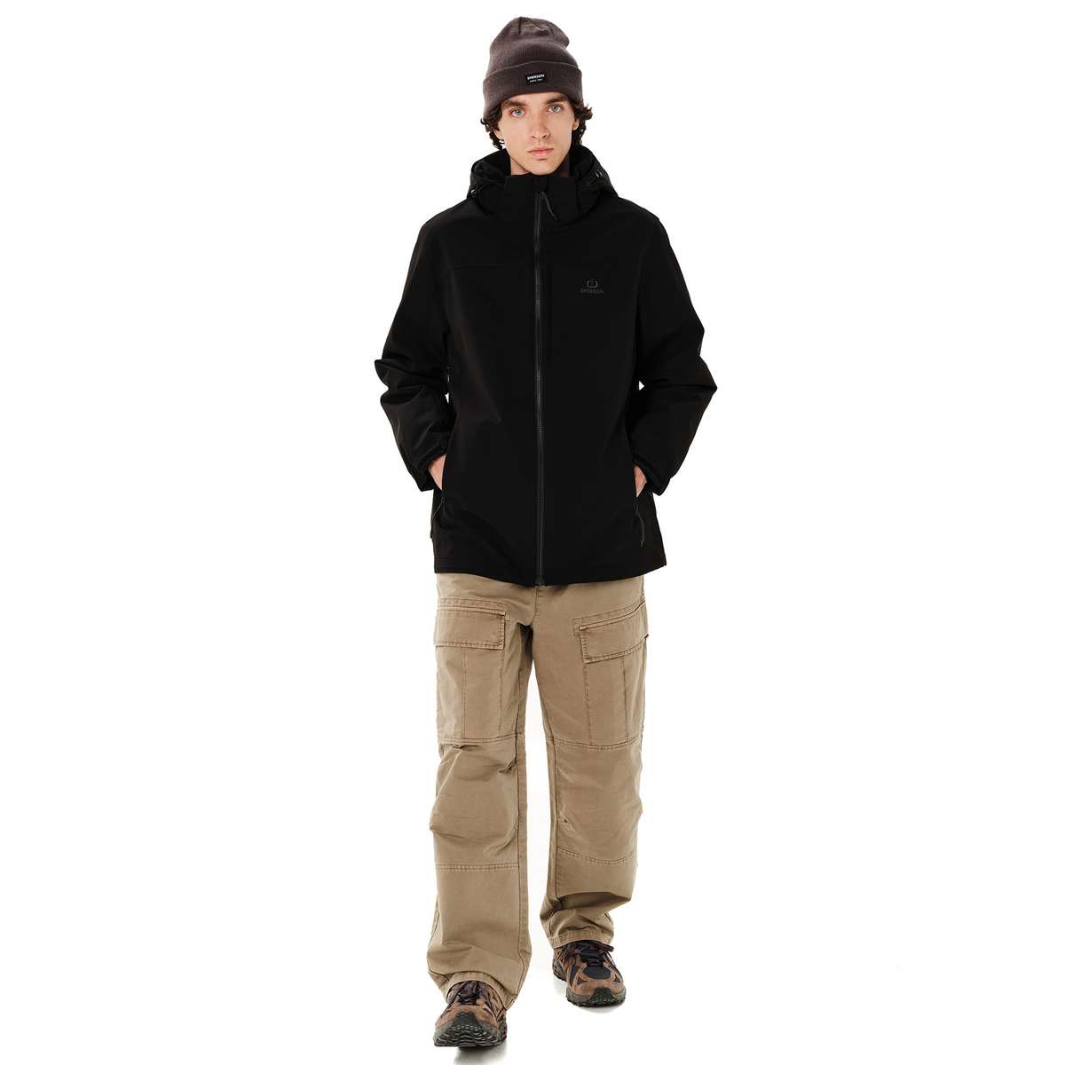 EMERSON MEN΄S JACKET WITH DETACHABLE HOOD REGULAR FIT BLACK