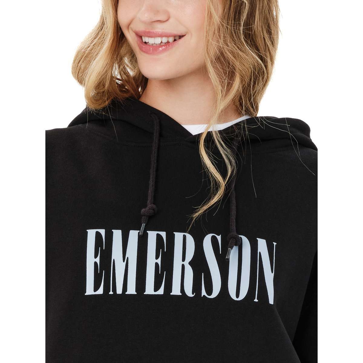 EMERSON WOMEN’S PULLOVER HOODIE BLACK - Μαύρο - M