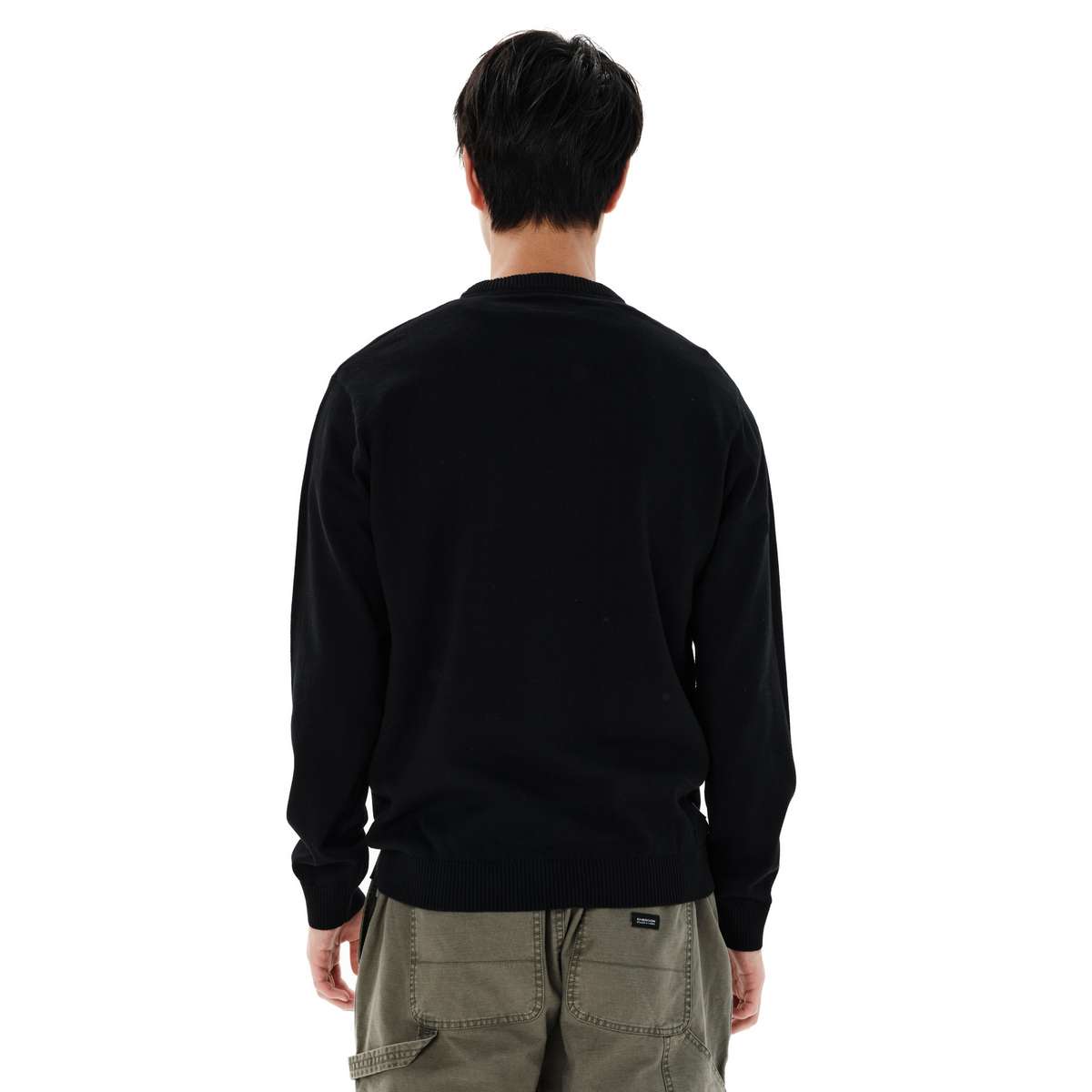 EMERSON MEN’S REGULAR FIT COTTON KNIT SWEATER BLACK