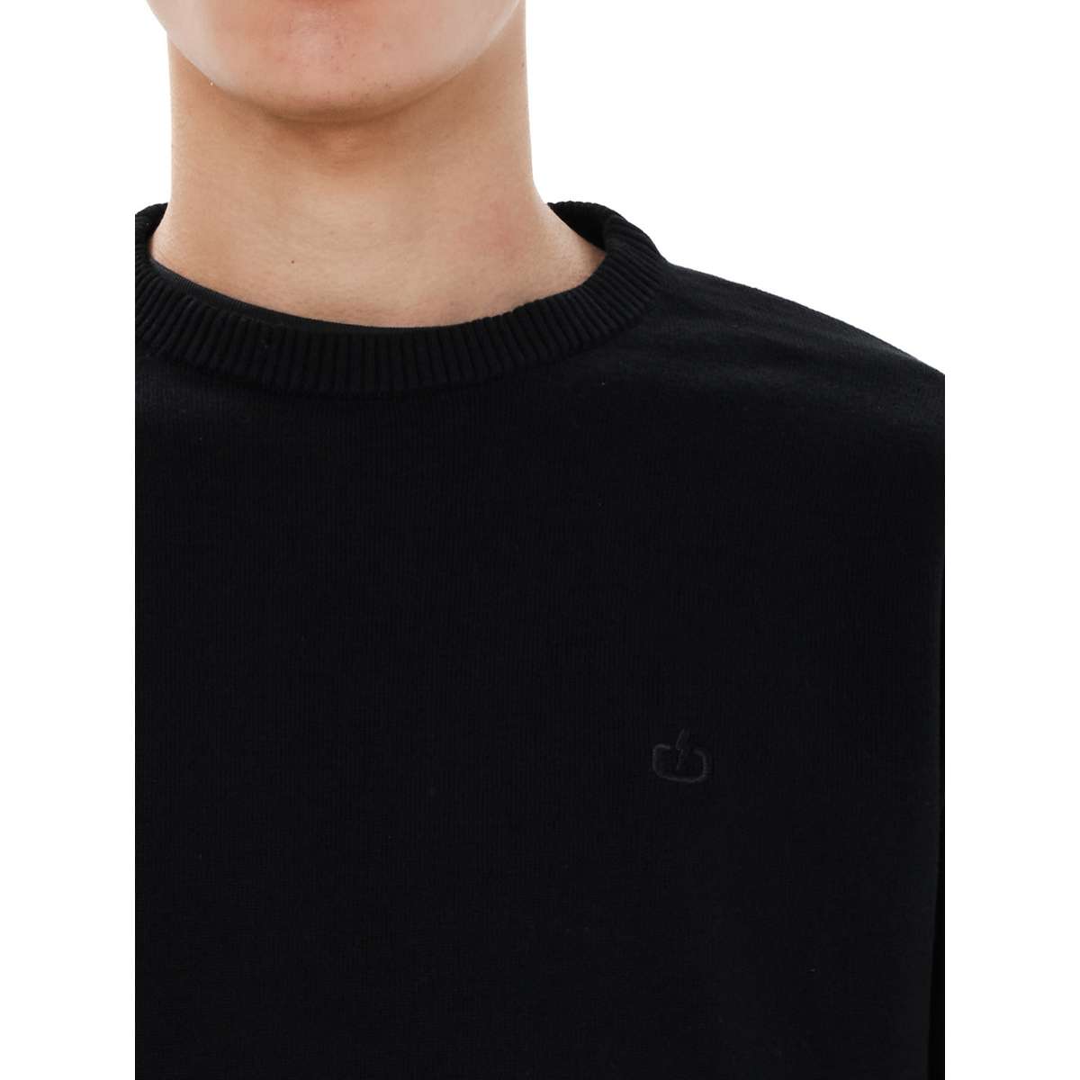 EMERSON MEN’S REGULAR FIT COTTON KNIT SWEATER BLACK