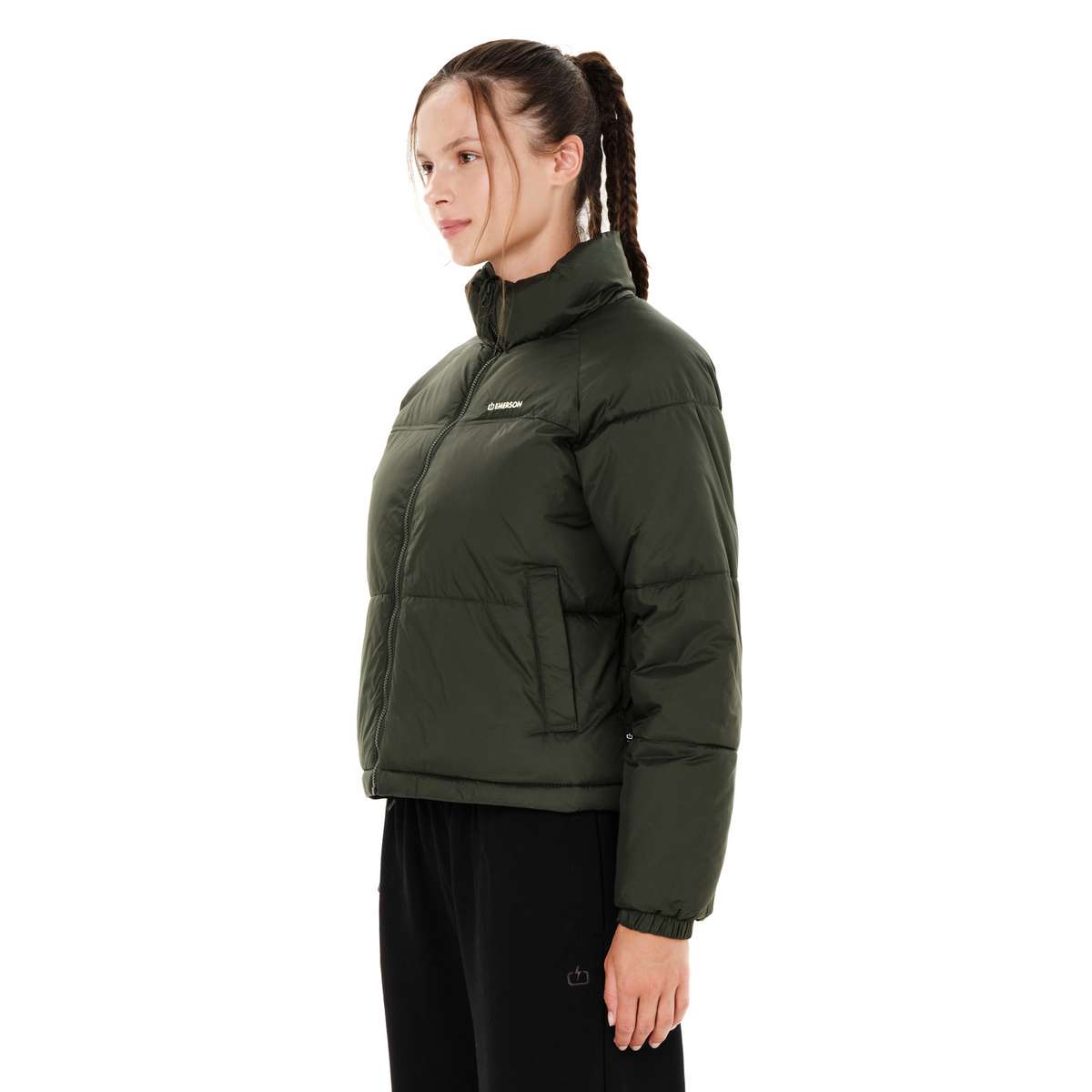 EMERSON WOMEN’S HOODED PUFFER JACKET PINE OLIVE
