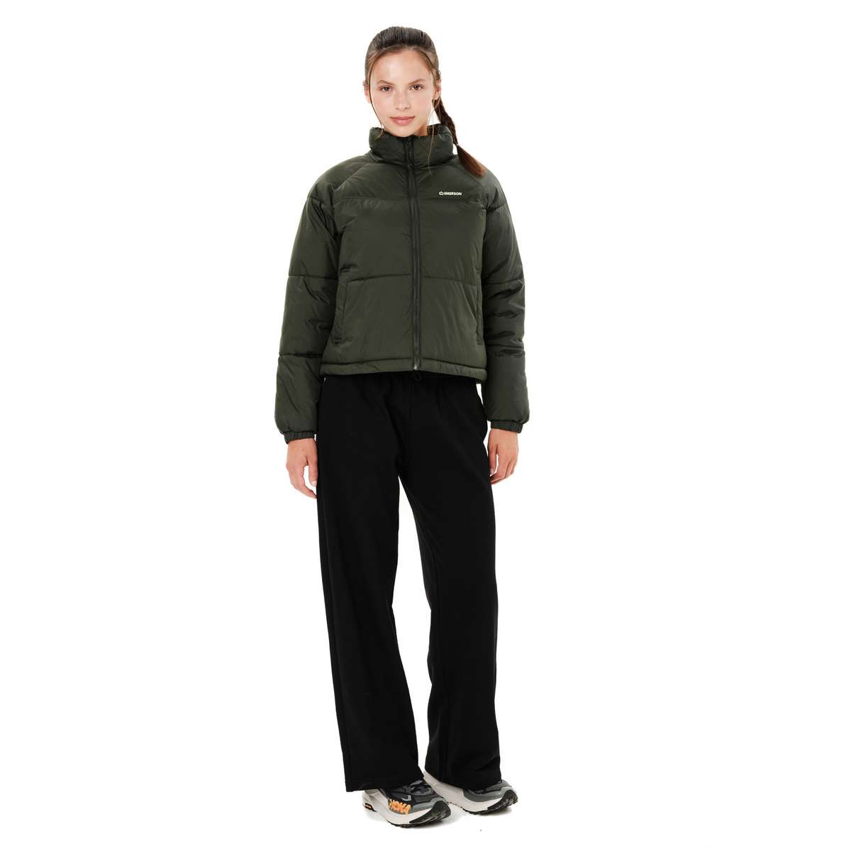 EMERSON WOMEN’S HOODED PUFFER JACKET PINE OLIVE