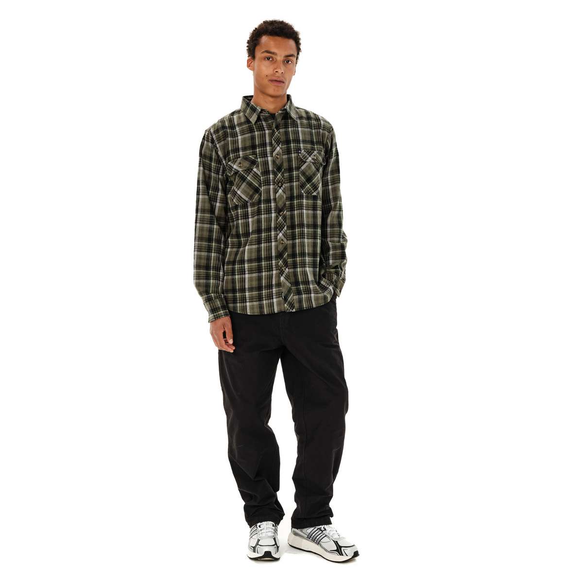 EMERSON MEN’S CHECKERED FLANNEL SHIRT REGULAR FIT OLIVE/PINE