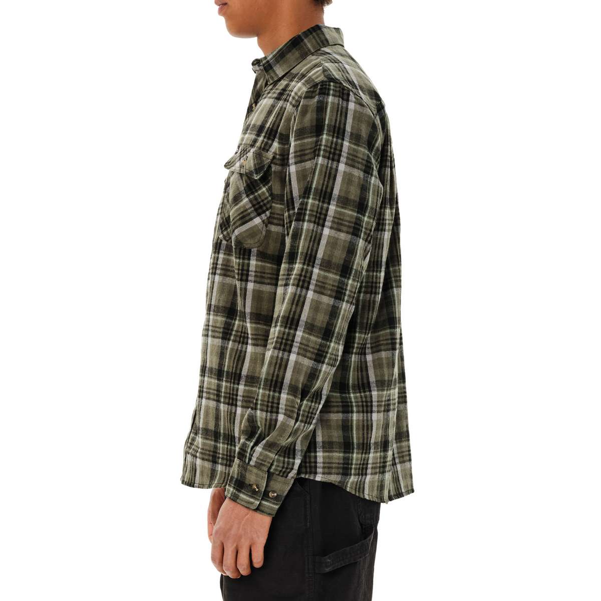 EMERSON MEN’S CHECKERED FLANNEL SHIRT REGULAR FIT OLIVE/PINE
