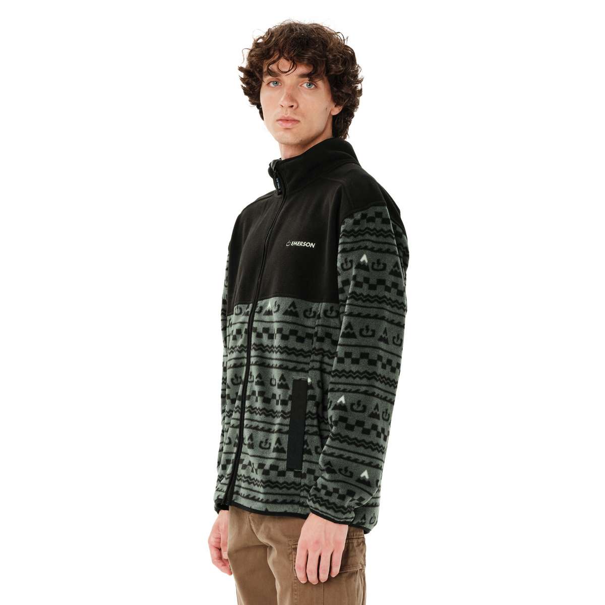 EMERSON MEN’S FULL ZIP FLEECE PR630 FOREST GREEN/BLACK