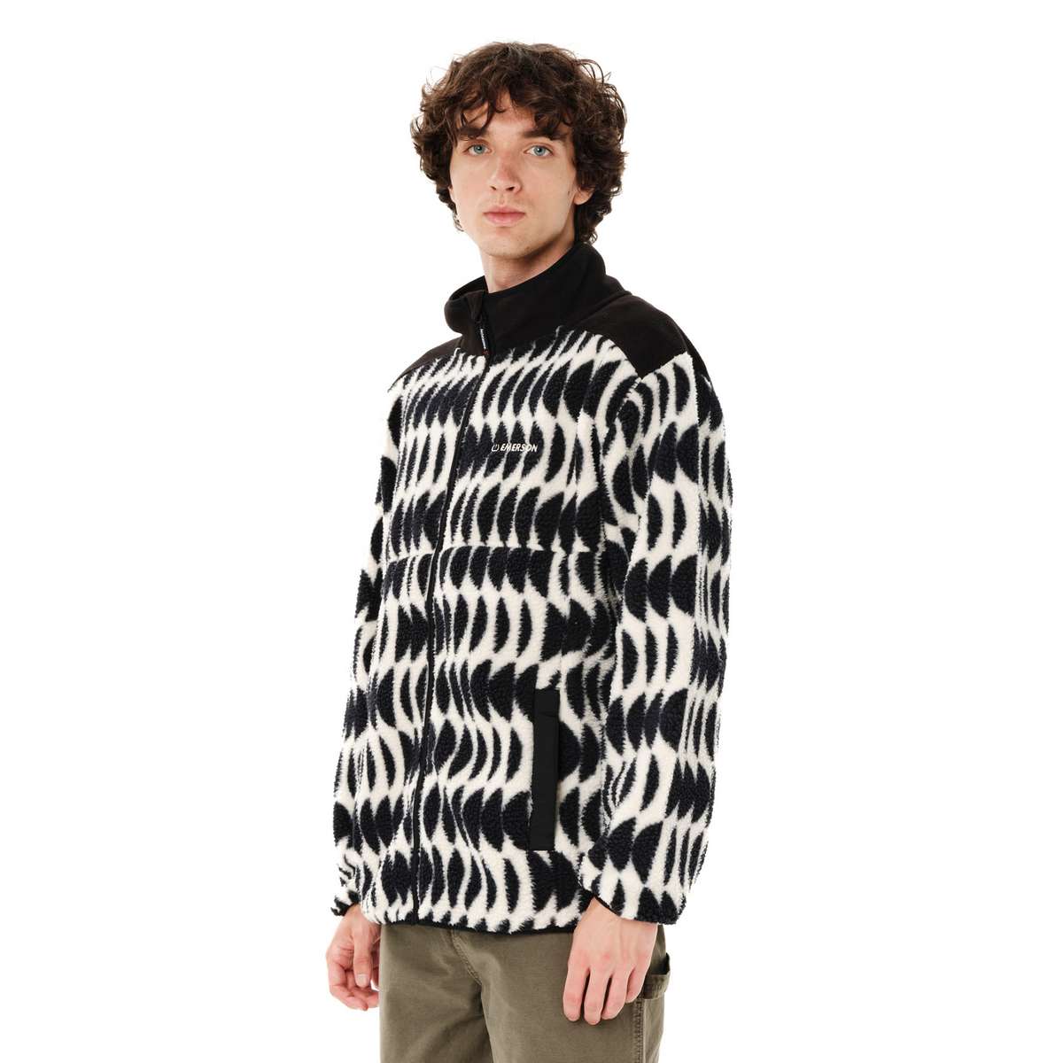 EMERSON MEN’S HIGH-PILE FULL ZIP FLEECE PR613 OFF WHITE