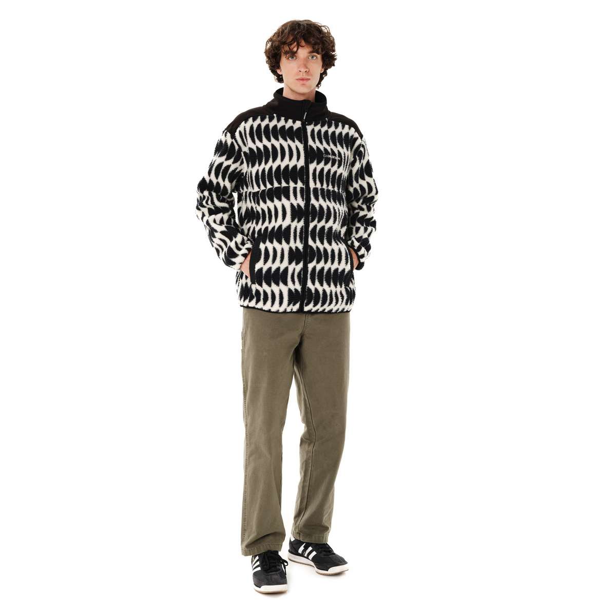 EMERSON MEN’S HIGH-PILE FULL ZIP FLEECE PR613 OFF WHITE
