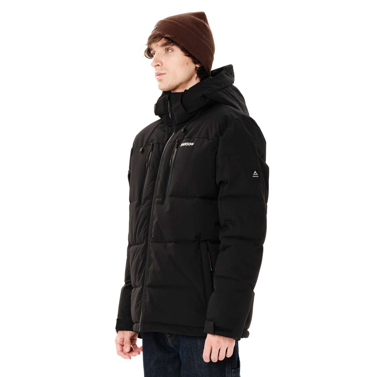 EMERSON MEN΄S PUFFER JACKET WITH DETACHABLE HOOD POLYESTER BLACK